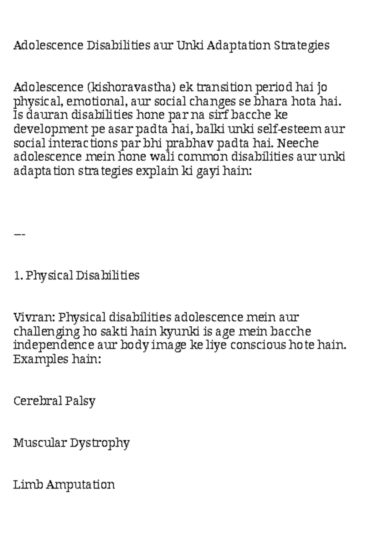 Unit 3 - PGDRP notes paper 1 essential pdf - Adolescence Disabilities ...