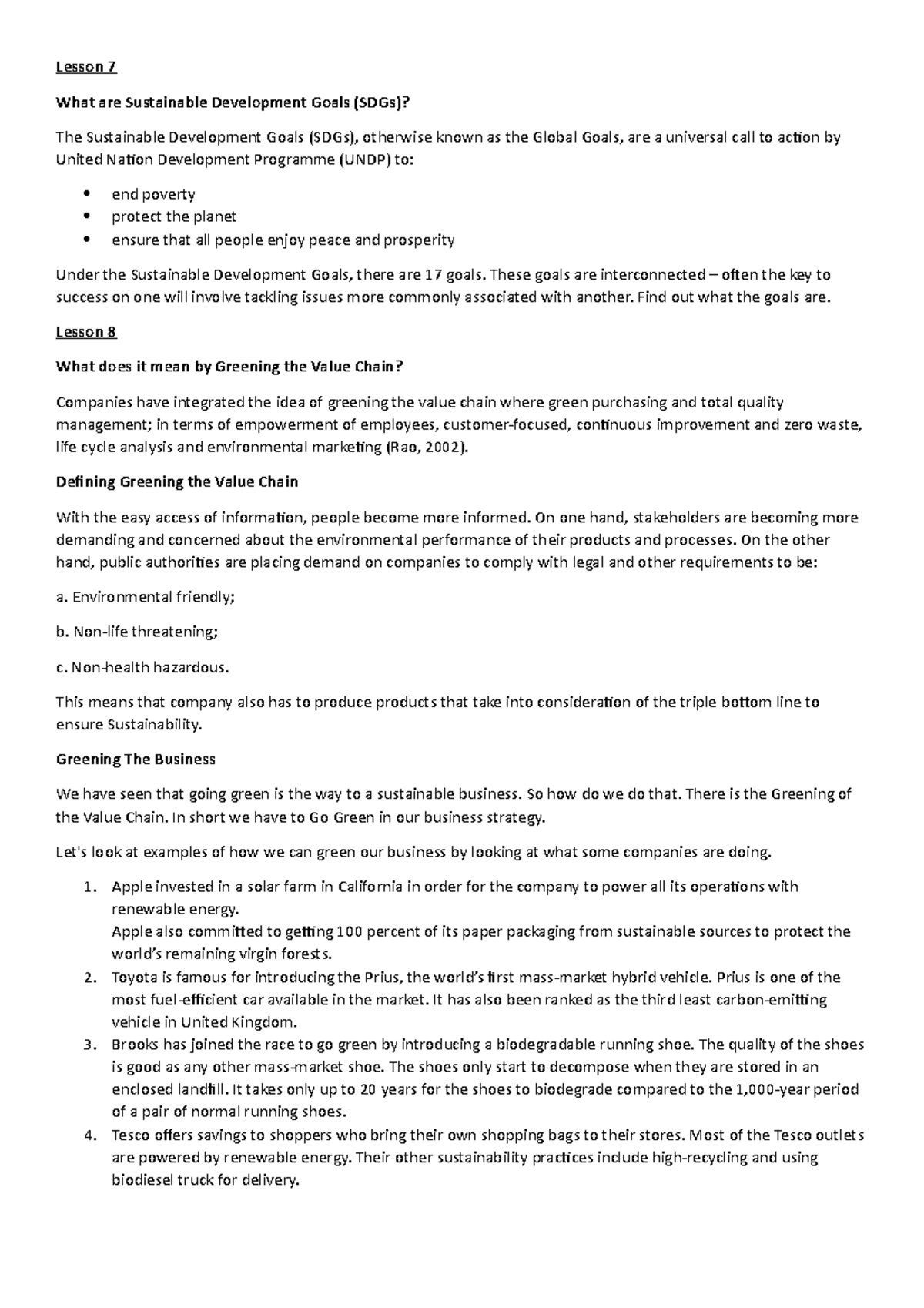 CSR lecture note 2 - Lesson 7 What are Sustainable Development Goals ...
