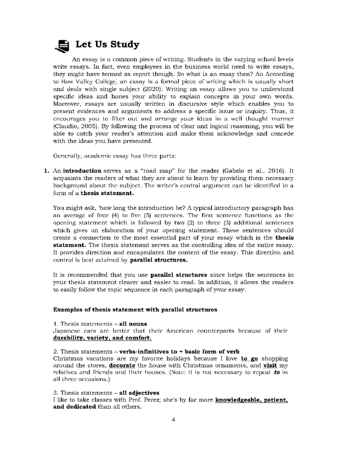 Q3W2 Essay Writing Techniques and Structure Analysis - Studocu
