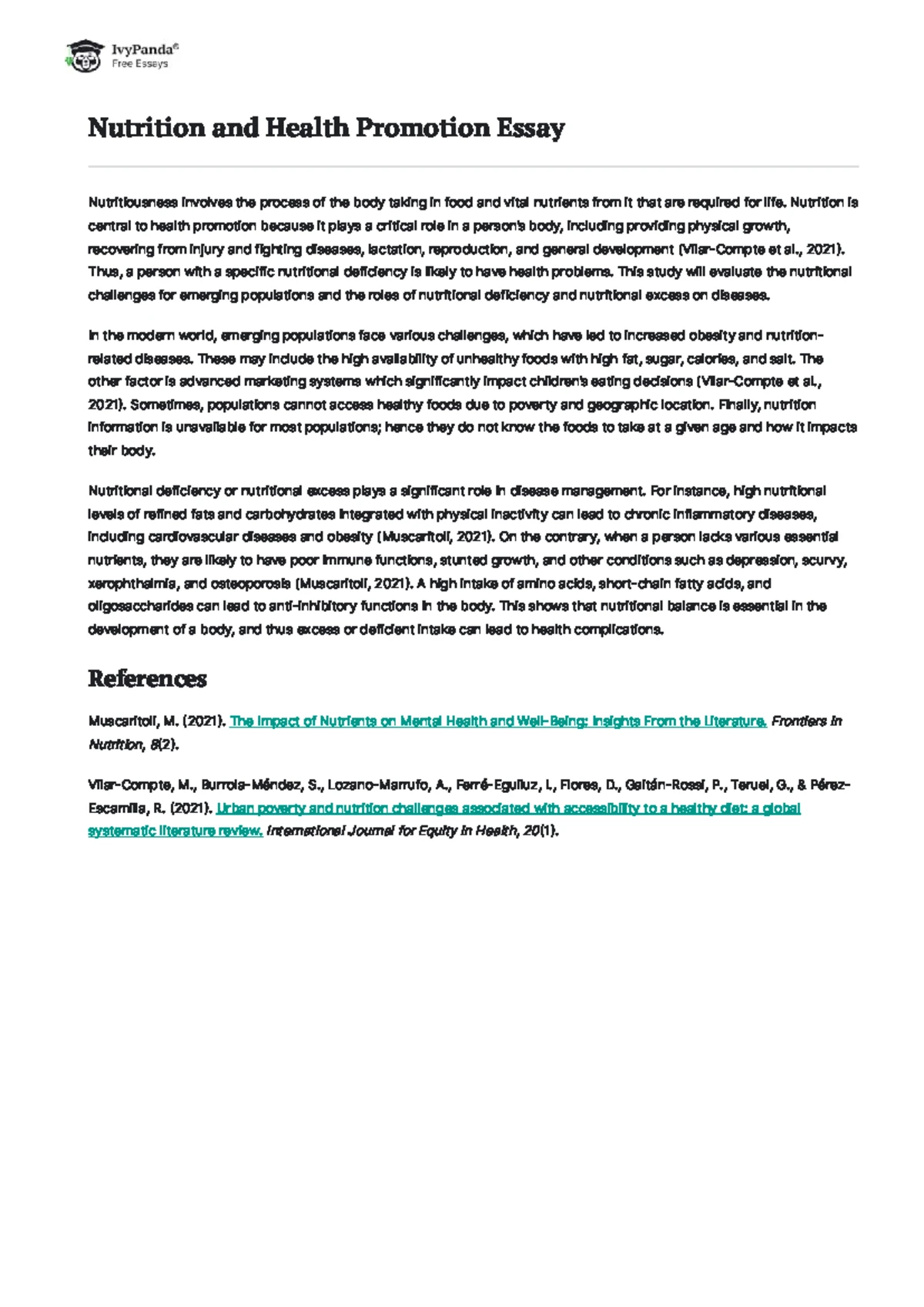 Healthy Nutrition Affordable Food - 569 Words Essay Example - - Studocu