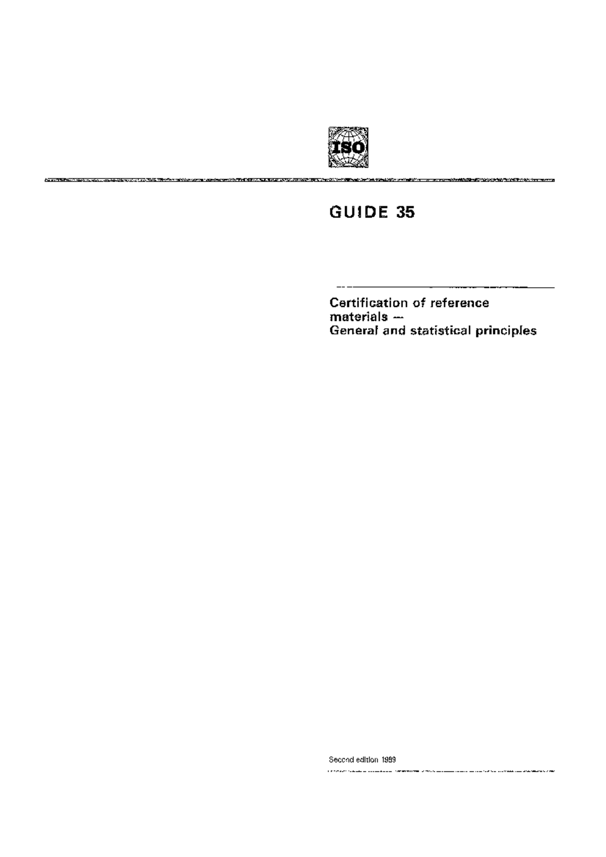 ISO Guide 35: 1989 - Certification of Reference Materials Principles ...