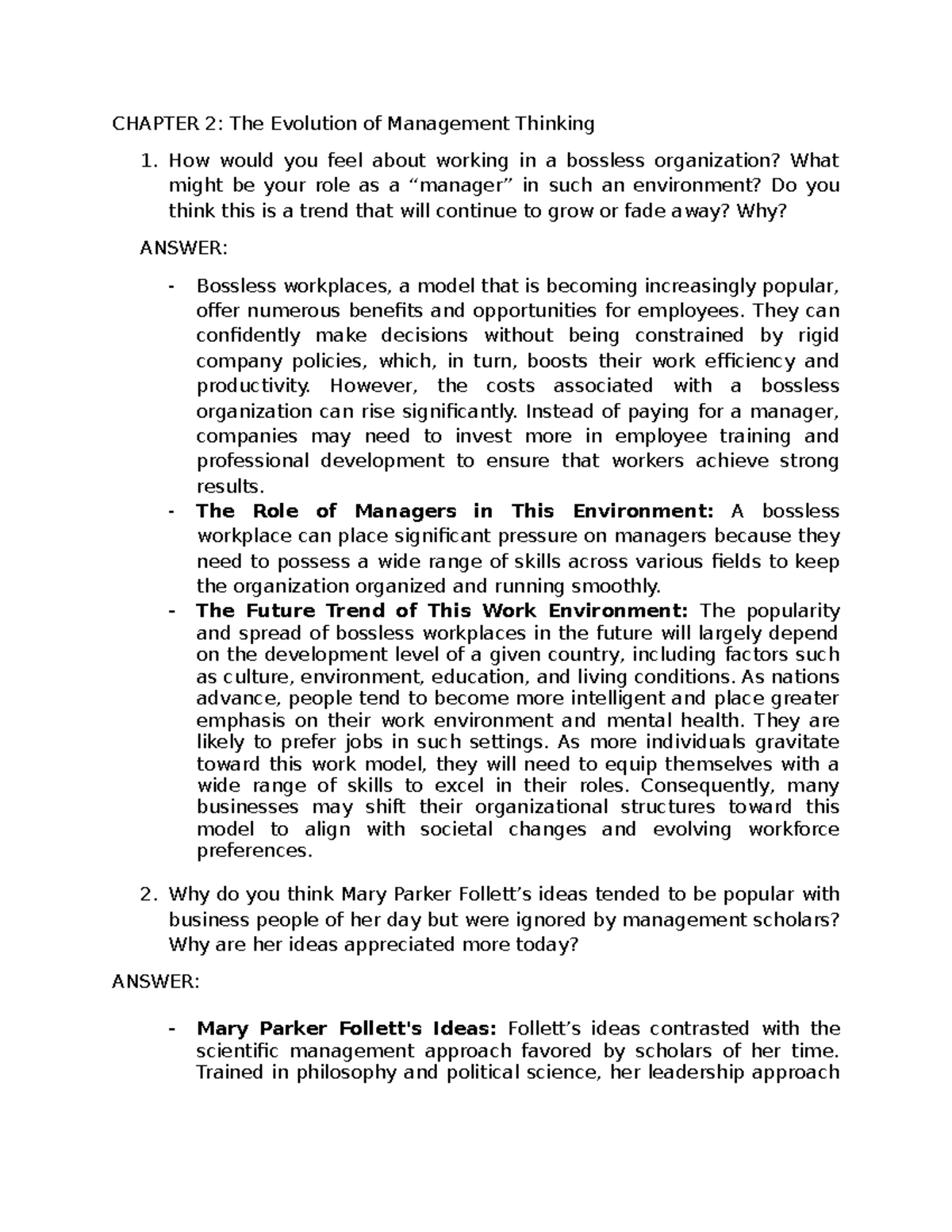 CHAPTER 2: The Evolution of Management Thinking - Homework Insights ...