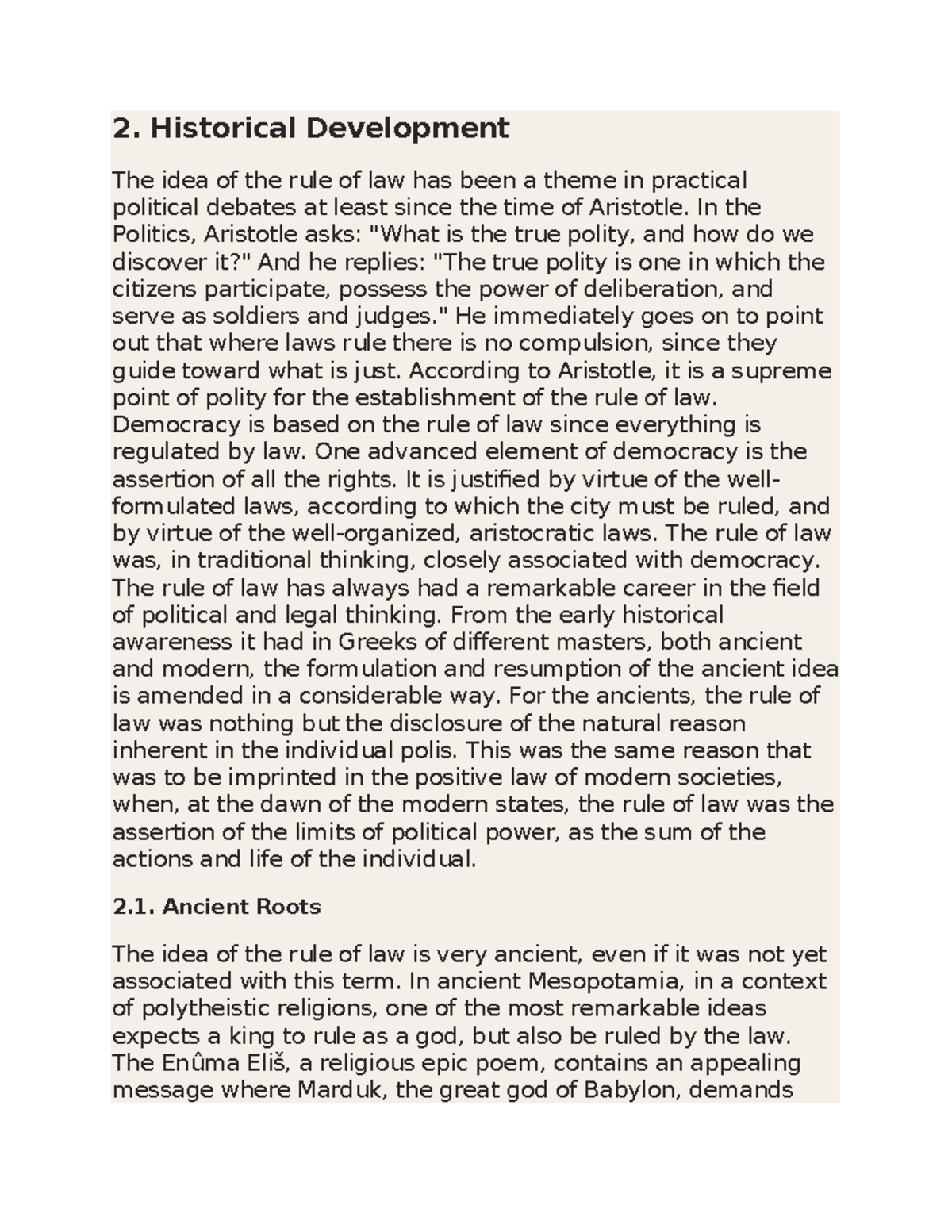2. Historical Development of the Rule of Law: Insights and Origins ...
