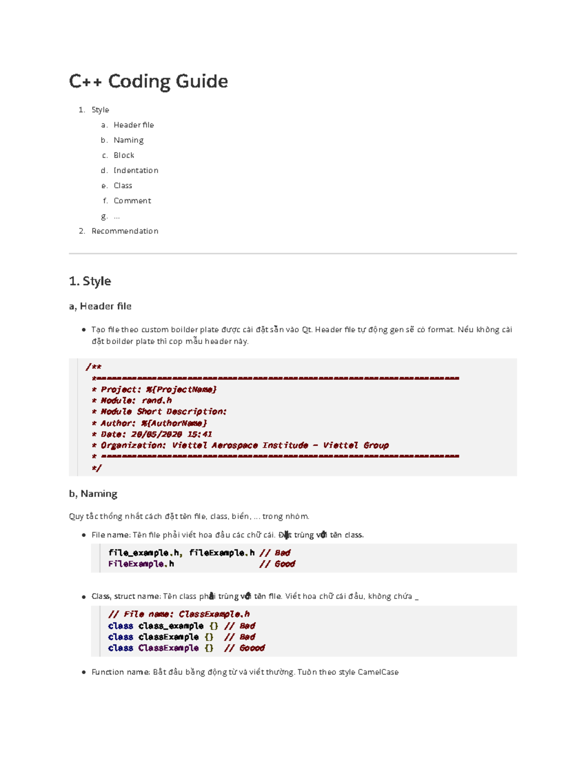 C++ Coding Guide: Best Practices for Style and Naming - Studocu