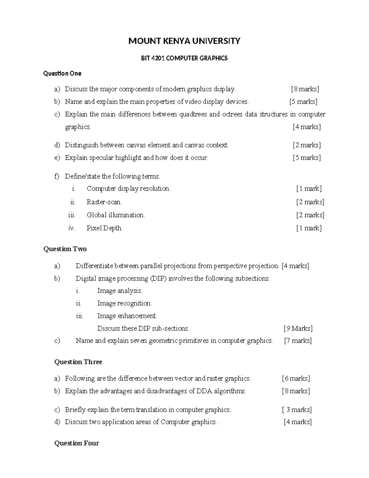 F3 COMP PP1 END TERM II EXAM - Computer Studies Theory Questions - Studocu