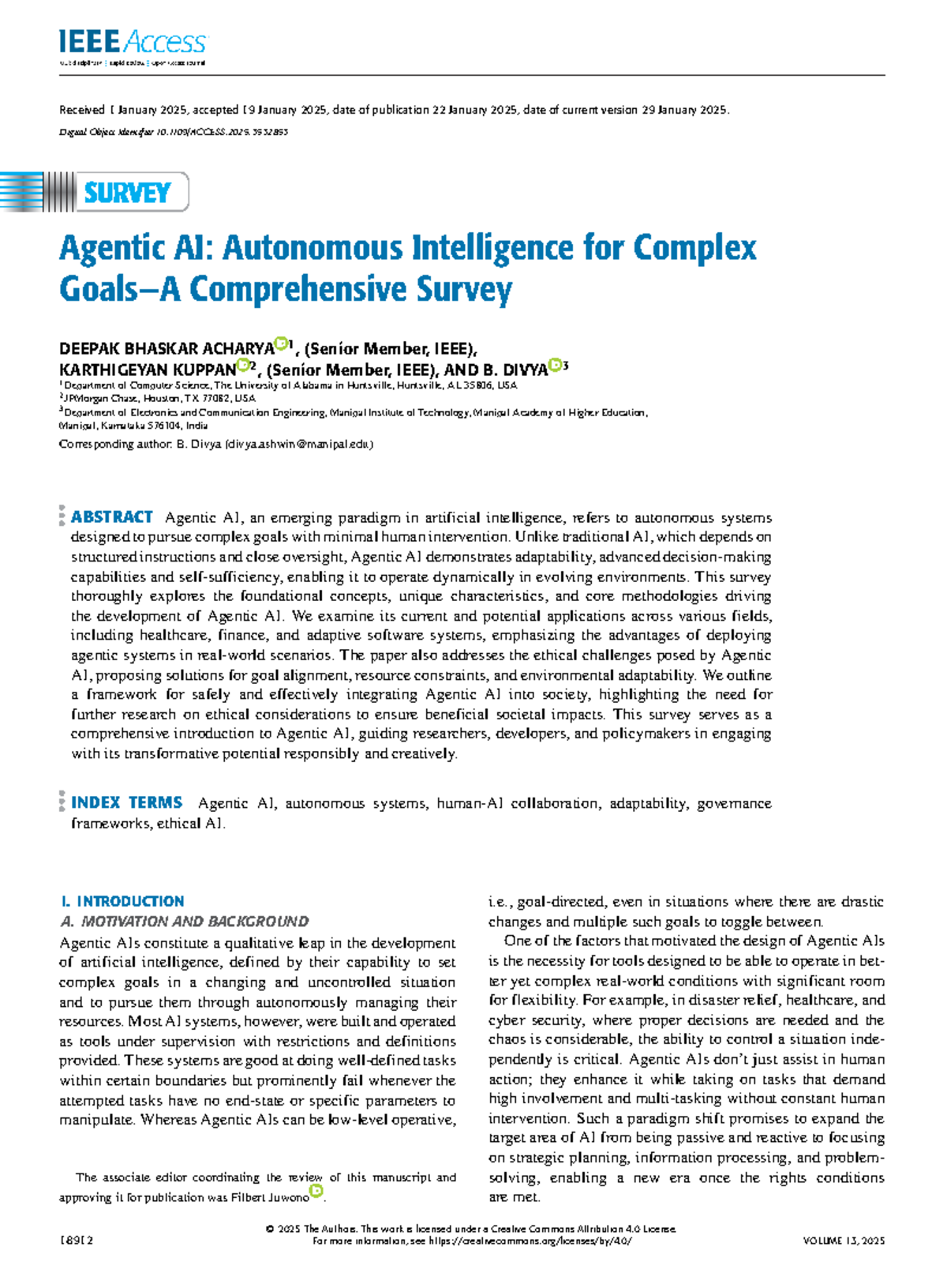 Agentic AI: A Comprehensive Survey on Autonomous Intelligence for ...