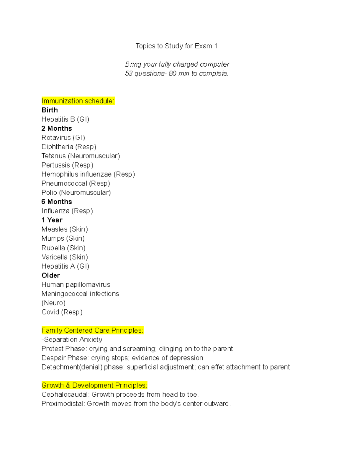 Topics to Study for Exam 1 (NURS 101) - Key Concepts & Details - Studocu