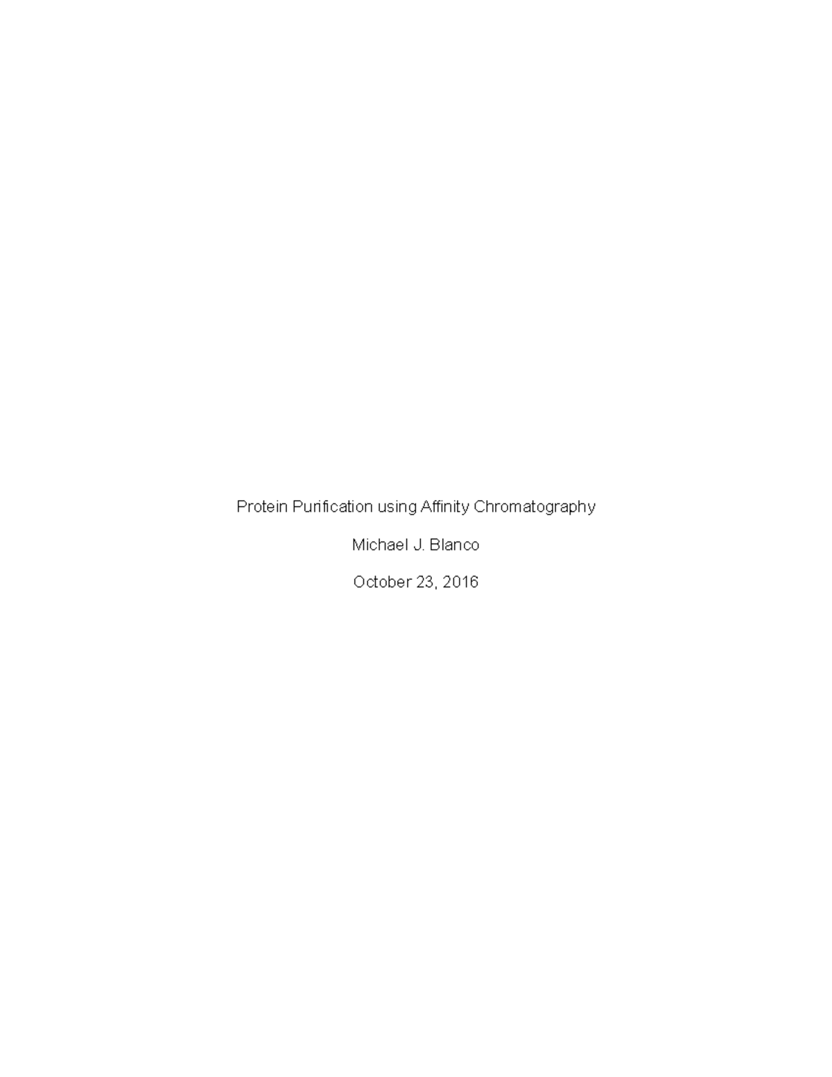 Lab-6: Protein Purification via Affinity Chromatography Techniques ...