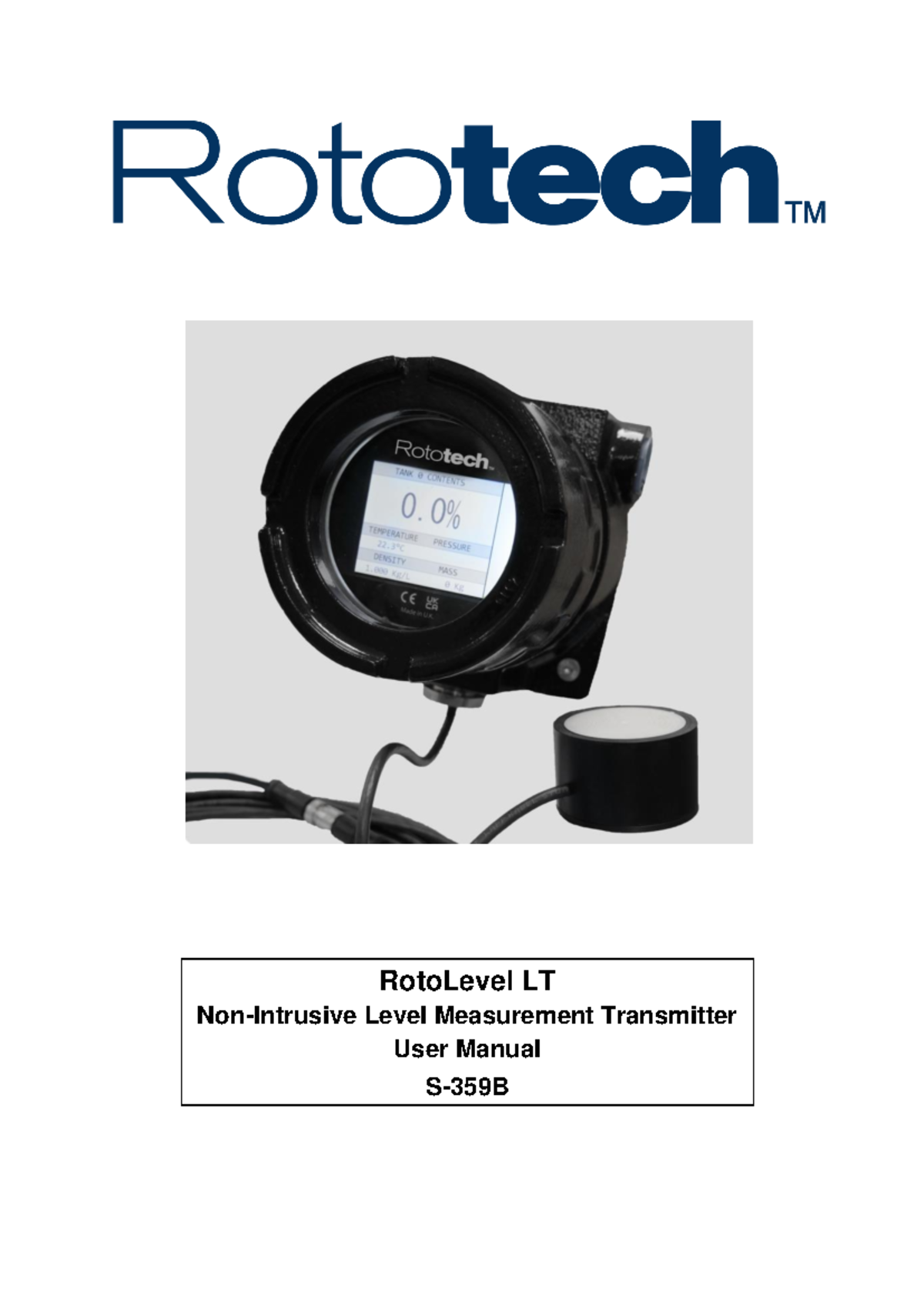 S-359B RotoLevel LT User Manual and Installation Guide - Studocu