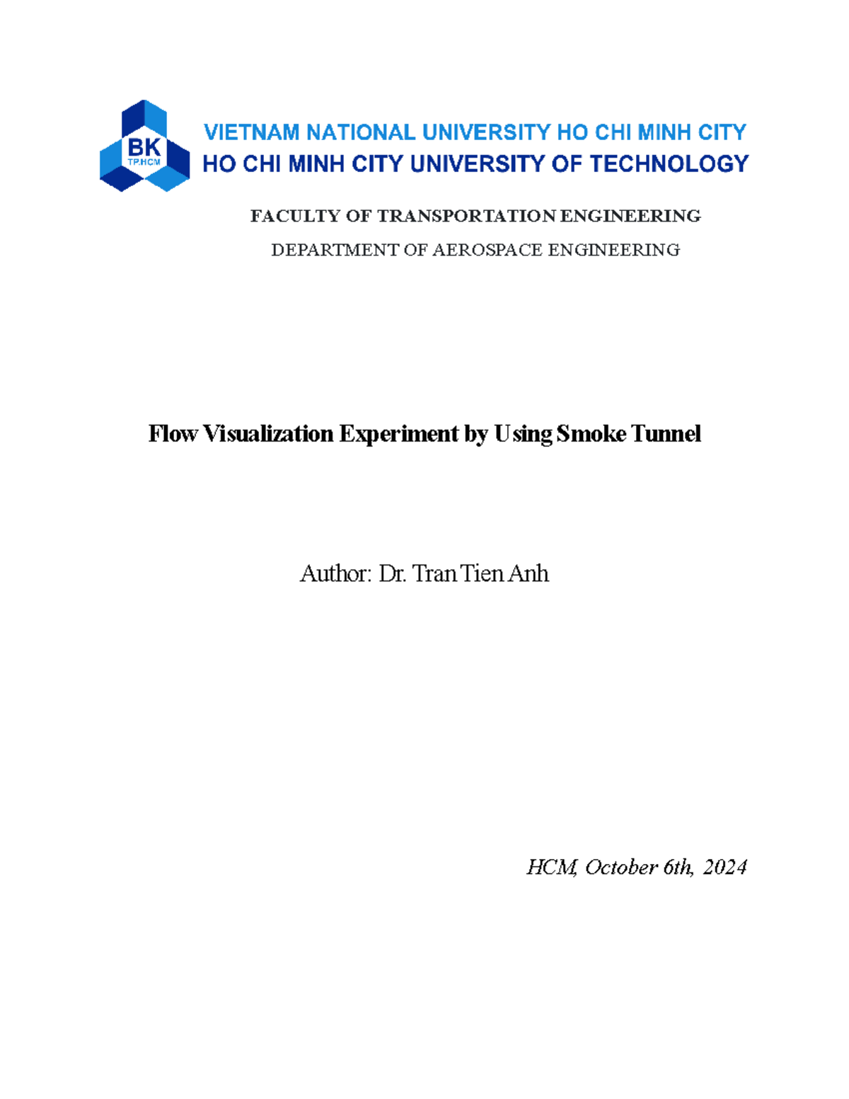 Lab 2: Flow Visualization Experiment Using Smoke Tunnel - Studocu