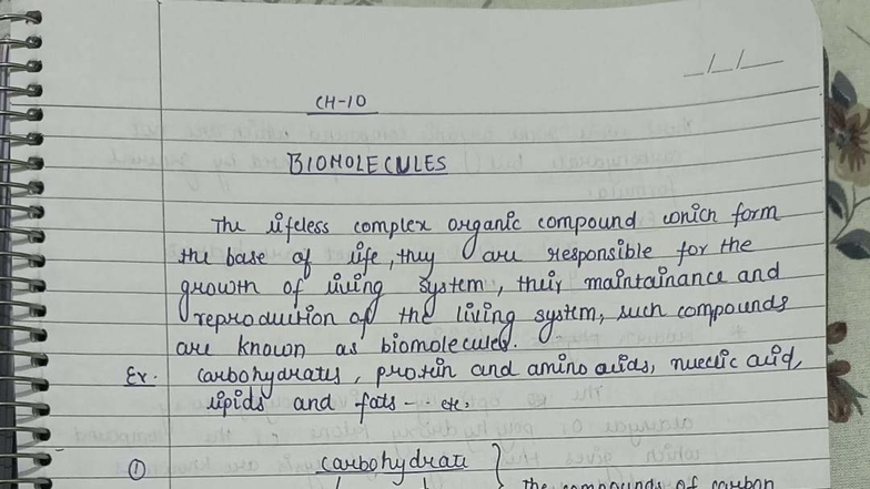 BIOMOLE 101: Comprehensive Notes on Biomolecules and Carbohydrates ...