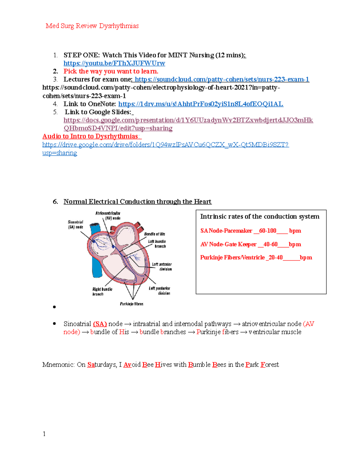 NURS-223 Med Surg 2 Exam Prep: Rhythm and Conduction Insights - Studocu