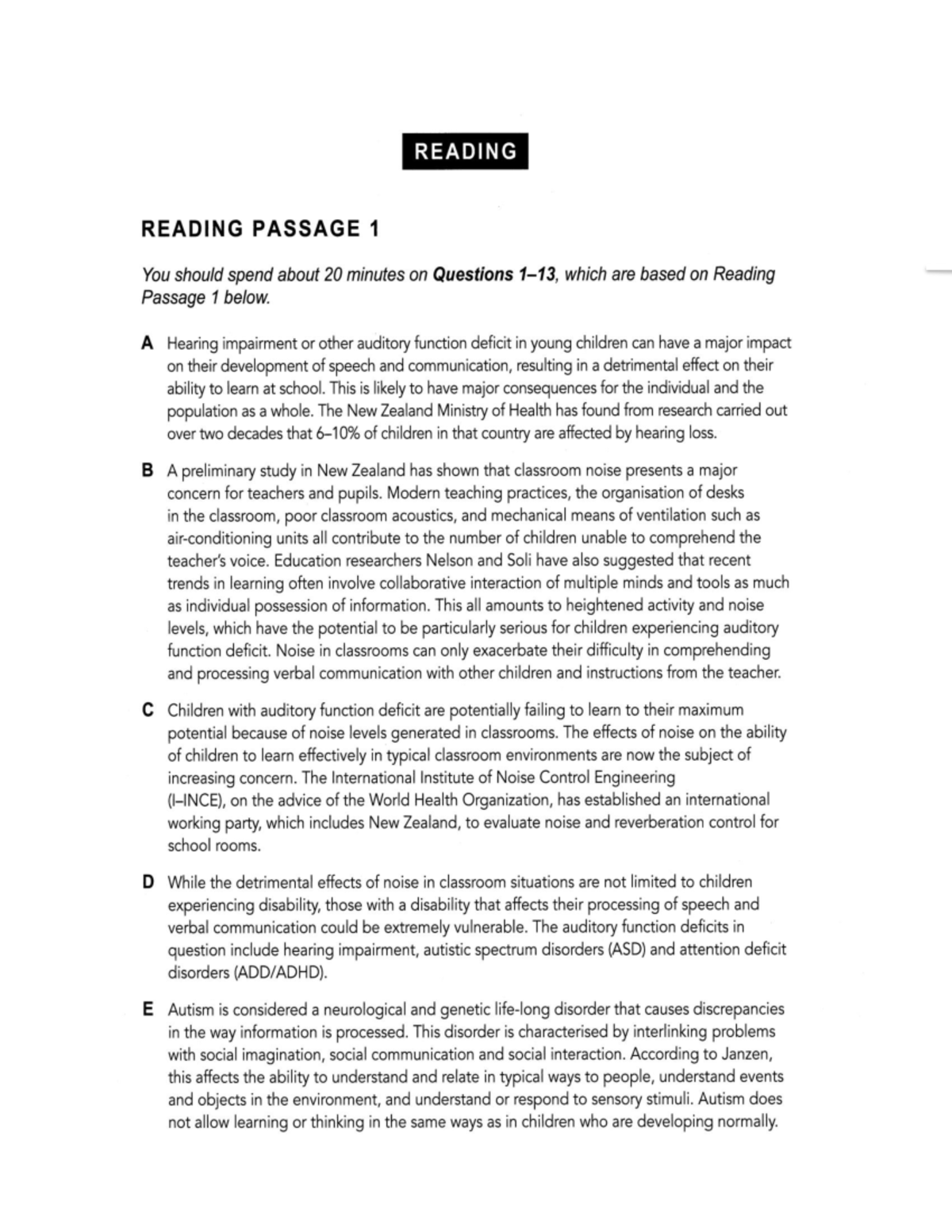 IE2 Mock Test for Extra Reading Assessment - Studocu