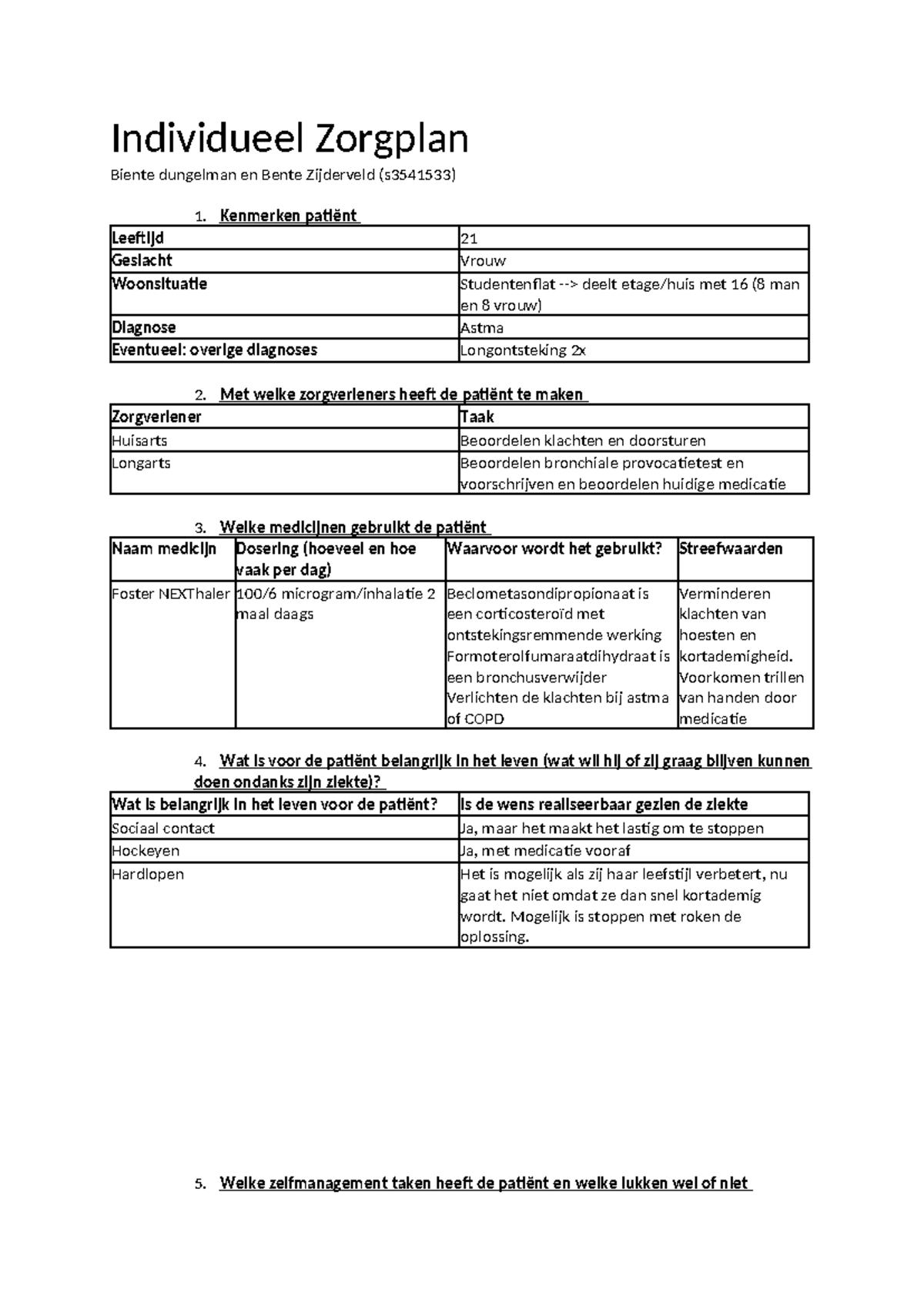 Individueel Zorgplan voor Patiënt met Astma en COPD - S3541533 ...