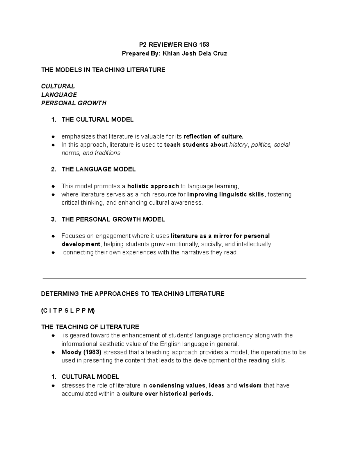 P2 Reviewer ENG 153: Approaches to Teaching Literature and Language ...
