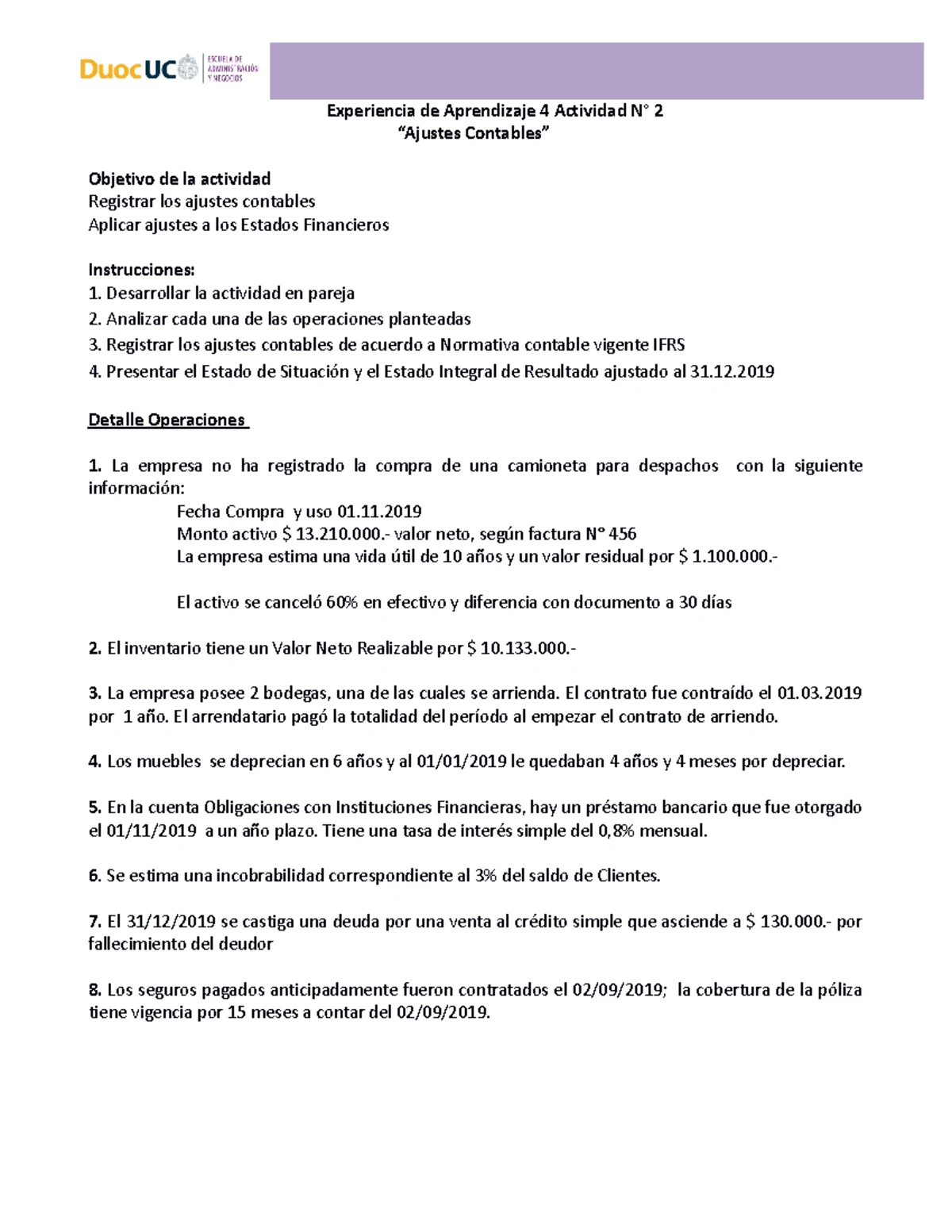 Guía de Ejercicios 2: Contabilidad y Finanzas - Ejercicios Prácticos ...