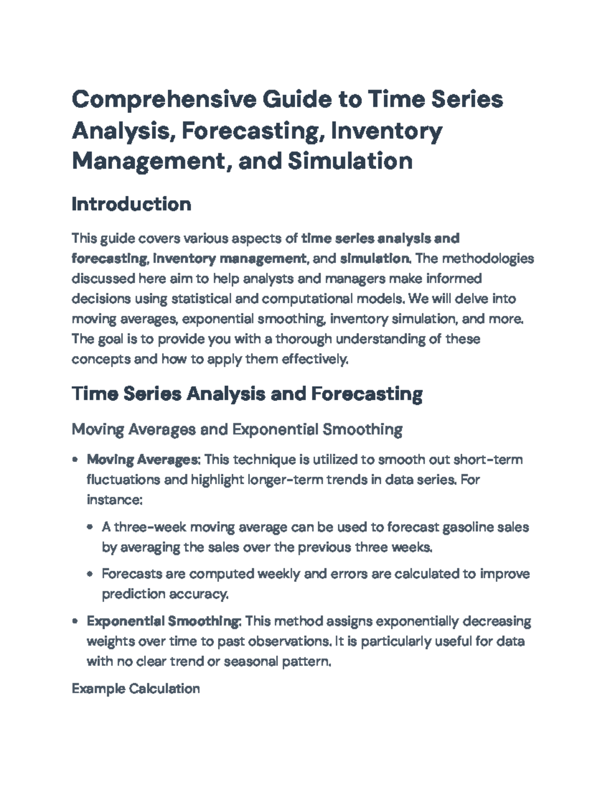Comprehensive Guide to Time Series Analysis and Inventory Management ...