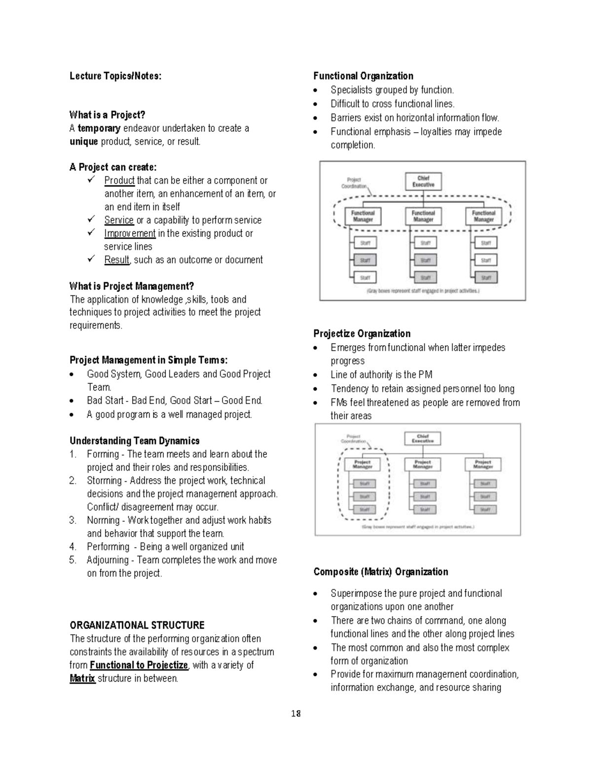 Project Management Lecture: Understanding Functional Organization and ...