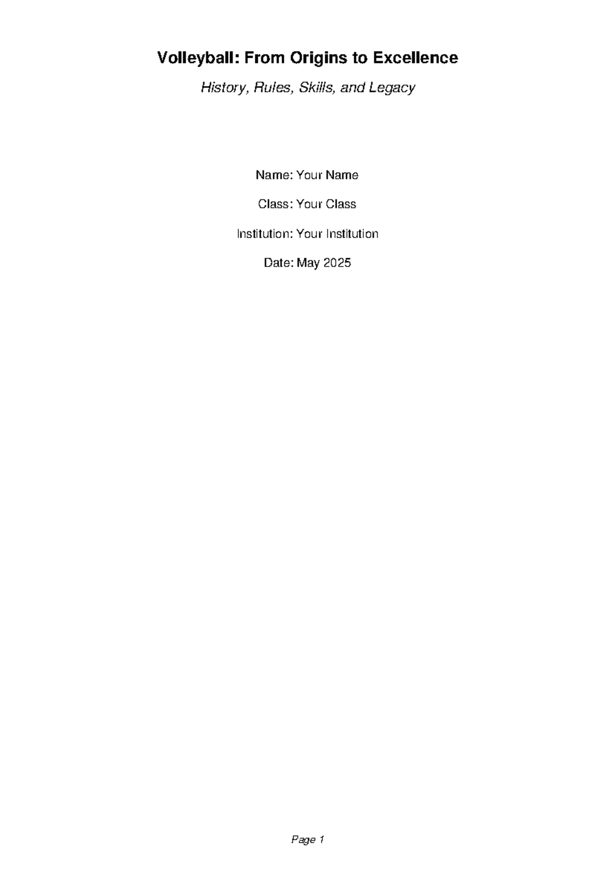 Volleyball (Course Code): History, Skills, Rules, and Legacy Overview ...
