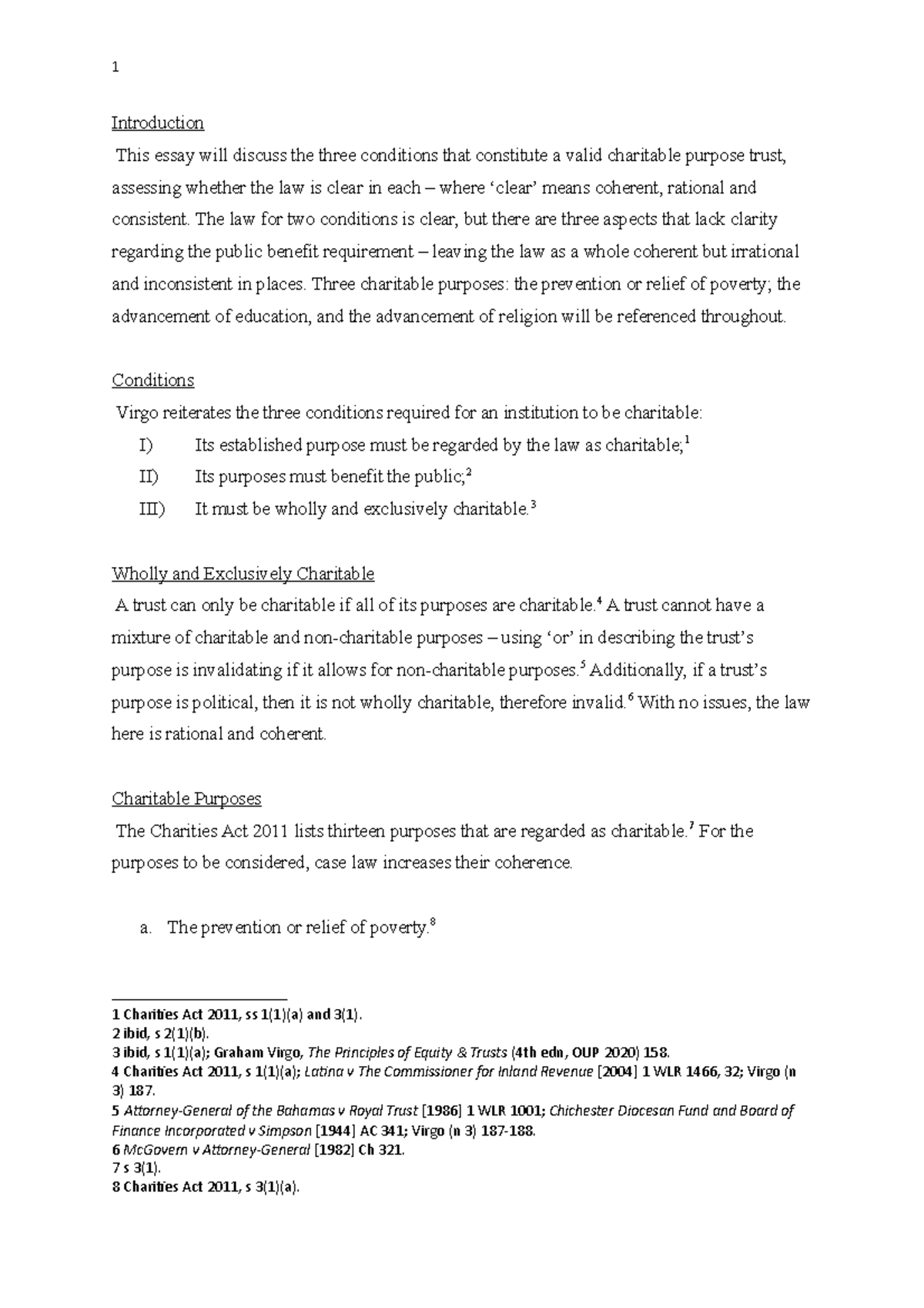 Charitable Purpose Trusts Exam Qs: Validity & Public Benefit Analysis ...