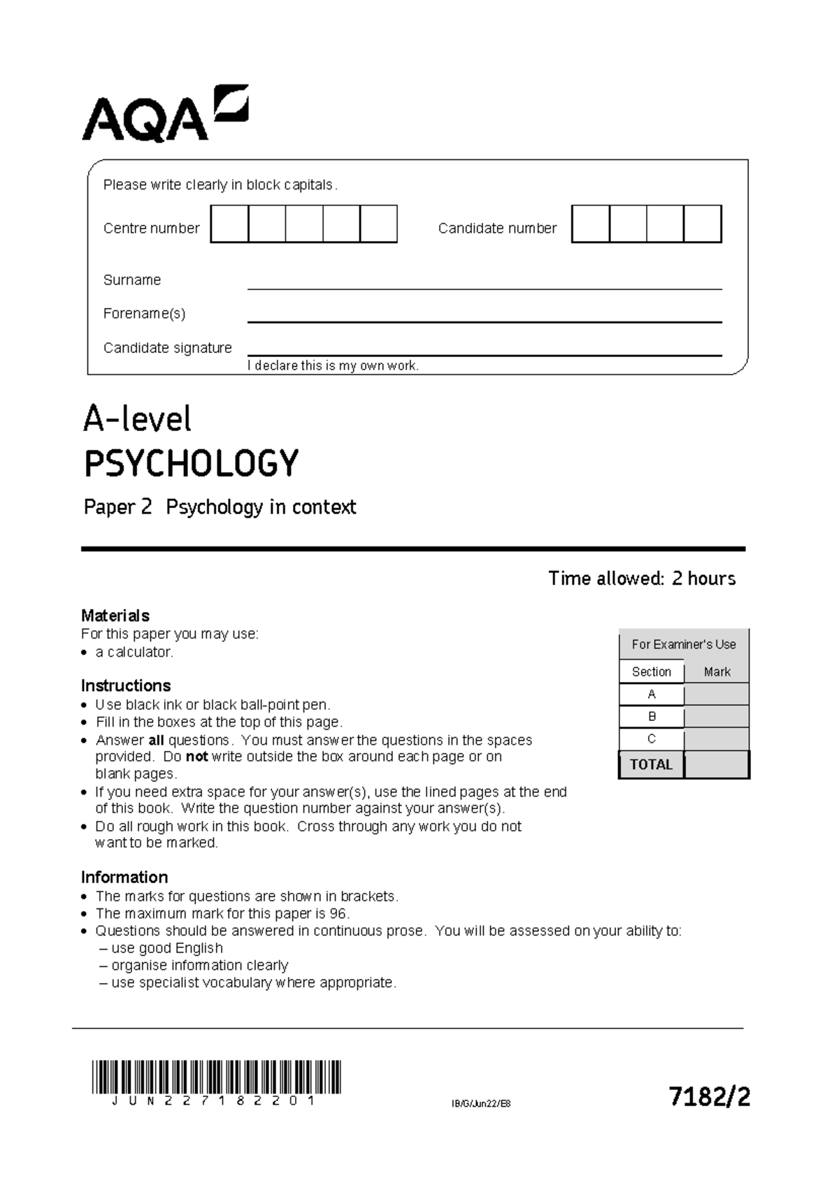 PSYCHOLOGY Paper 2: Research Methods & Observational Study Insights ...