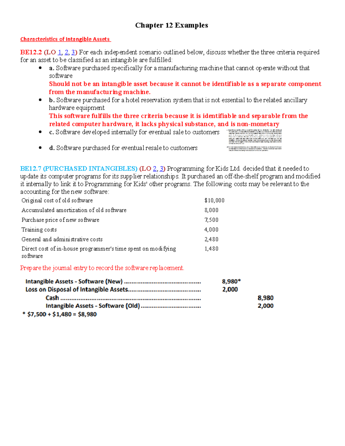 Chapter 12 Intangible Assets Examples and Exercises - ACC101 - Studocu