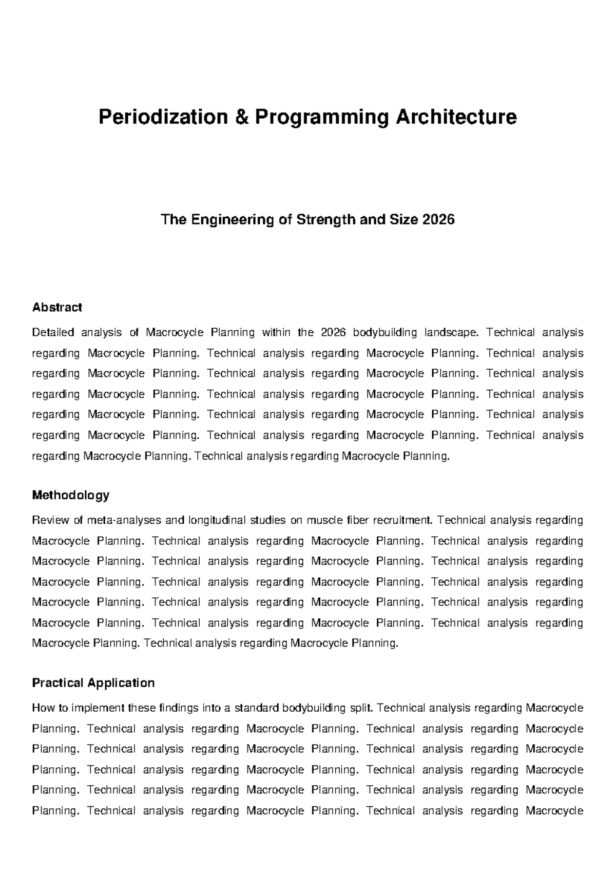 Periodization & Programming Architecture: Strength Training 2026 - Studocu