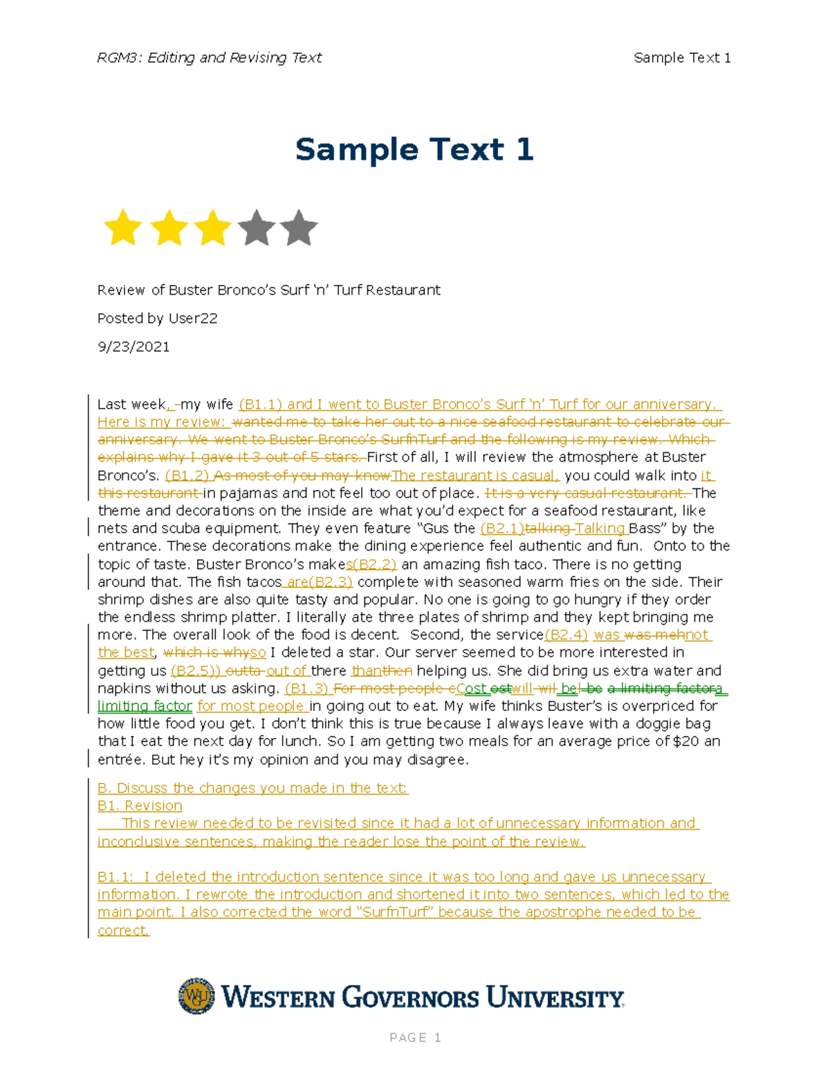 Writing with a strategy-task 3-passed first attempt - RGM3: Editing and ...