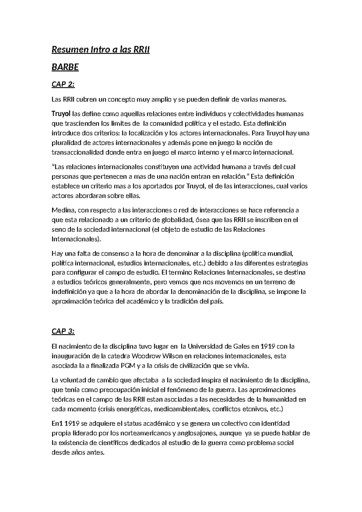 Introducción a las Relaciones Internacionales (RRII) y su Evolución ...