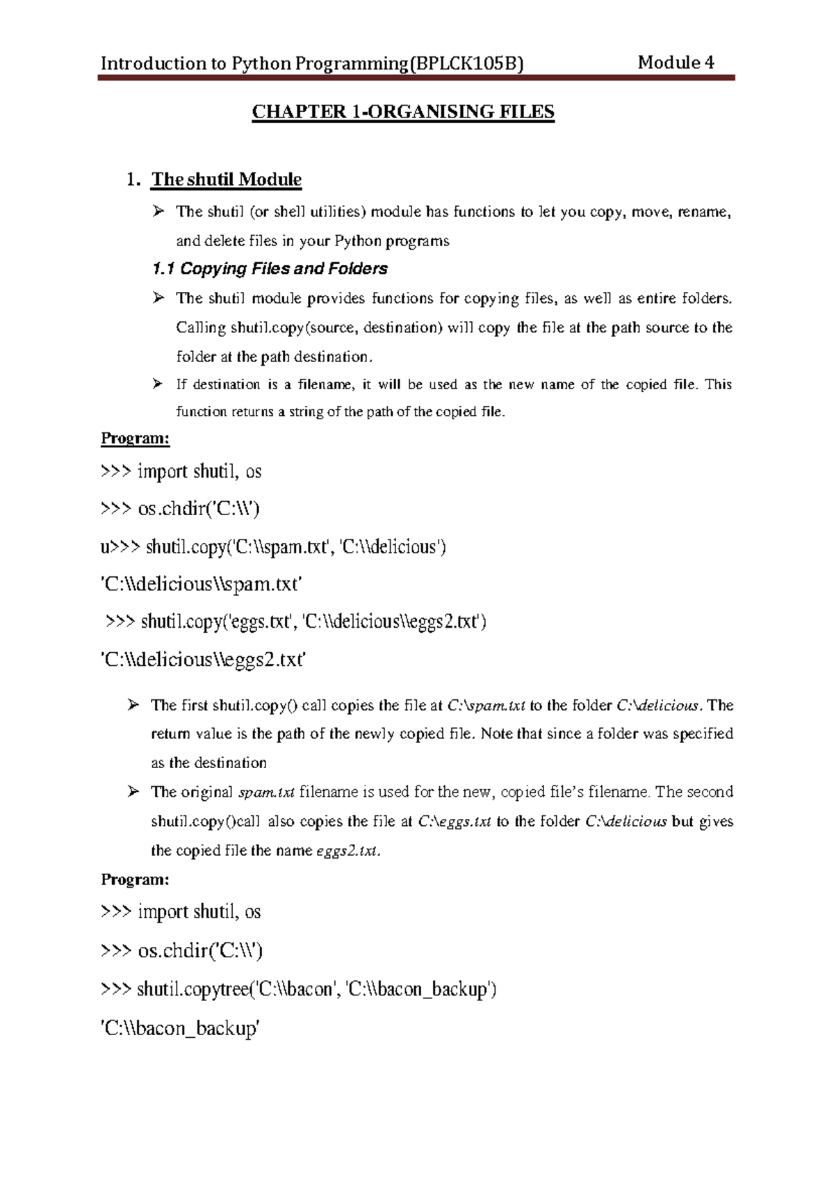 Module 4 Python - File Operations & Debugging Notes - Studocu