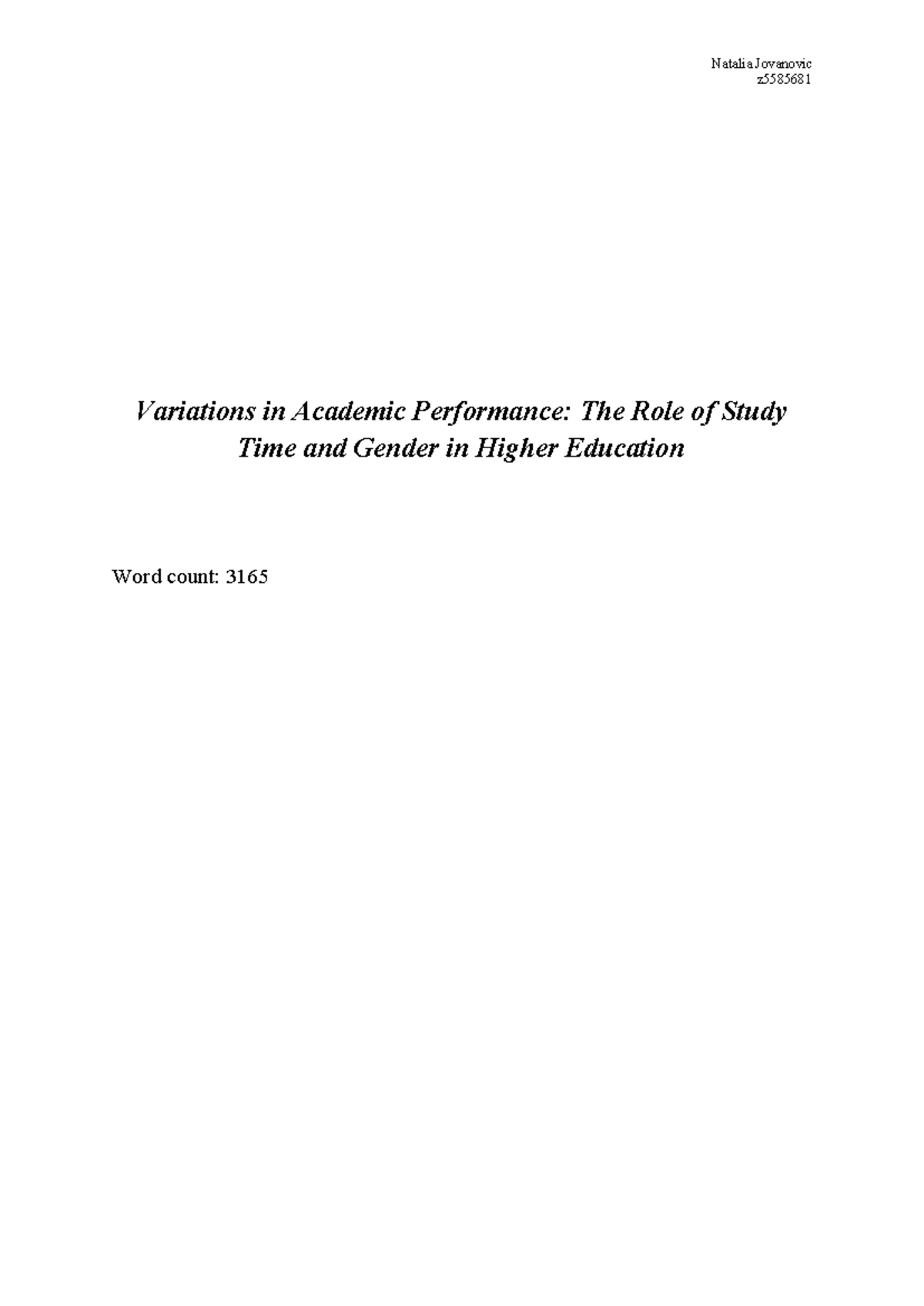 SOSS2002 Final Report: Study Time, Gender, and Academic Performance ...