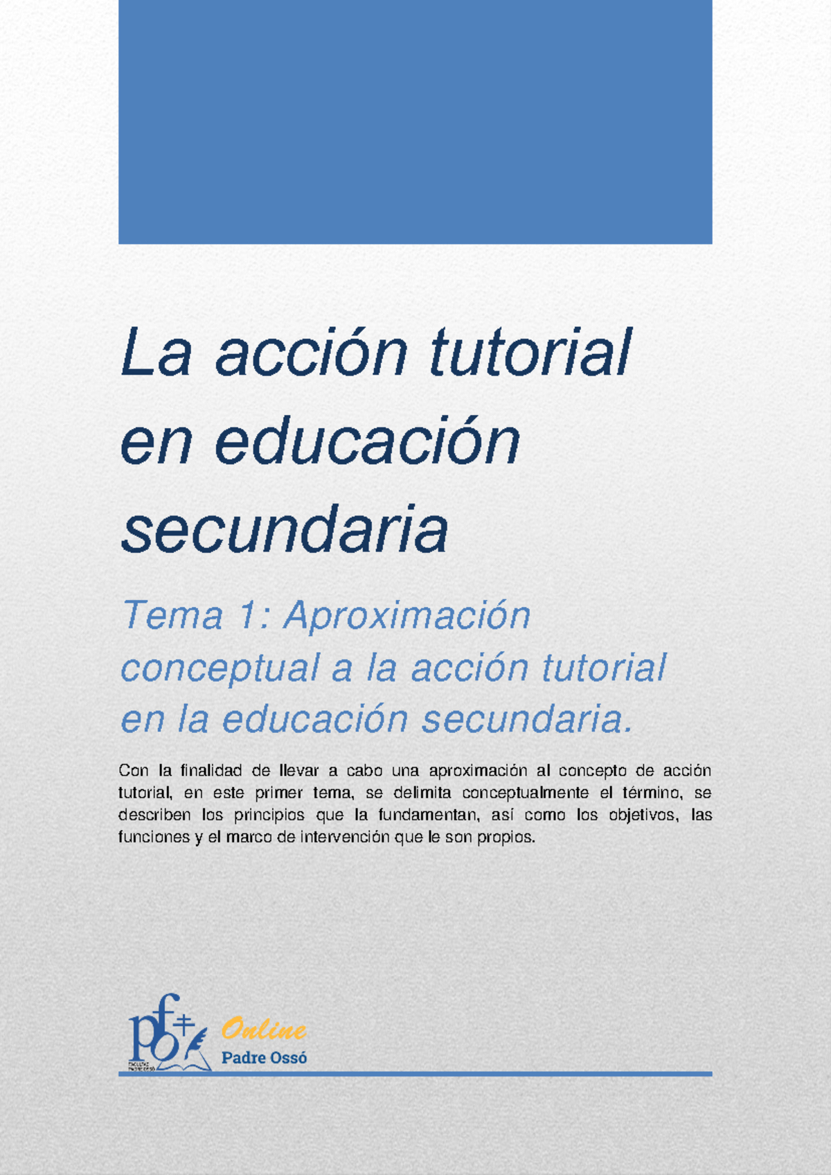 Tema 1: Conceptos Clave en la Acción Tutorial en Educación Secundaria ...