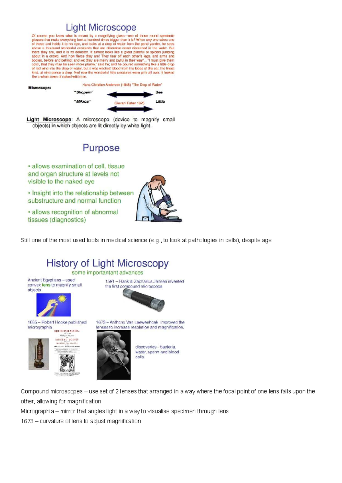 Light Microscopy Notes (Course Code: 2) - Techniques and Applications ...