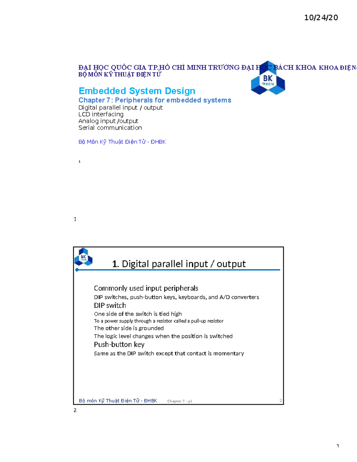 Embedded System Design - Chapter 7: Peripherals Overview (ESD-Ch7 ...