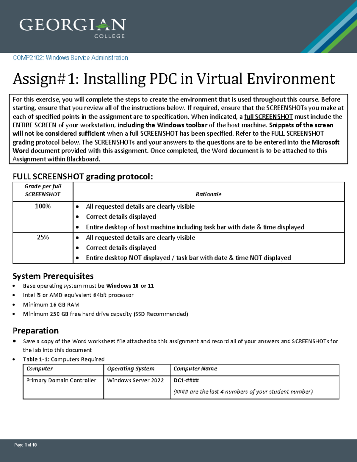 COMP2102: Assignment 1 - Installing PDC in Virtual Environment - Studocu