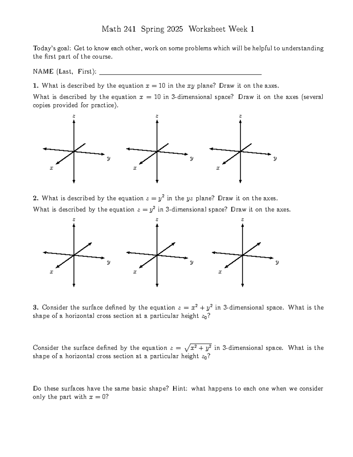 01work SP 25 - Math 241 Spring 2025 Worksheet Week 1 Today’s goal: Get ...