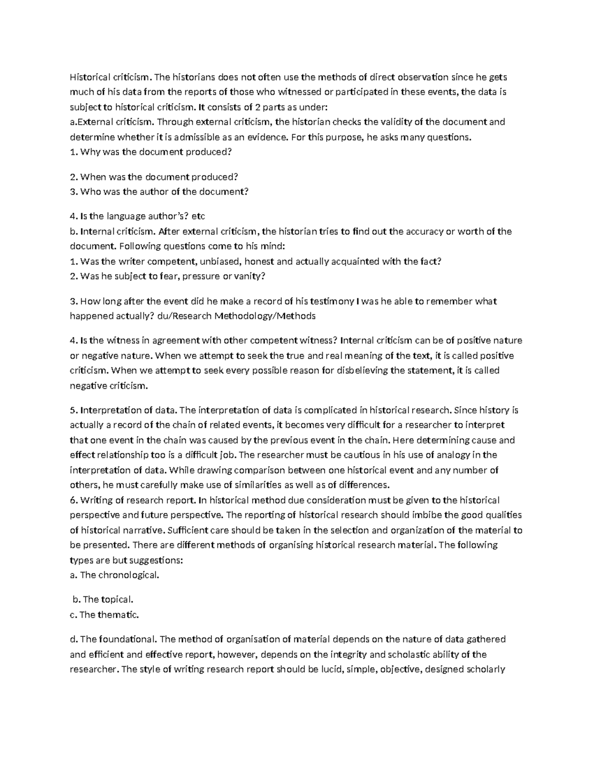 Historical Criticism: Methods and Principles in Historical Research ...