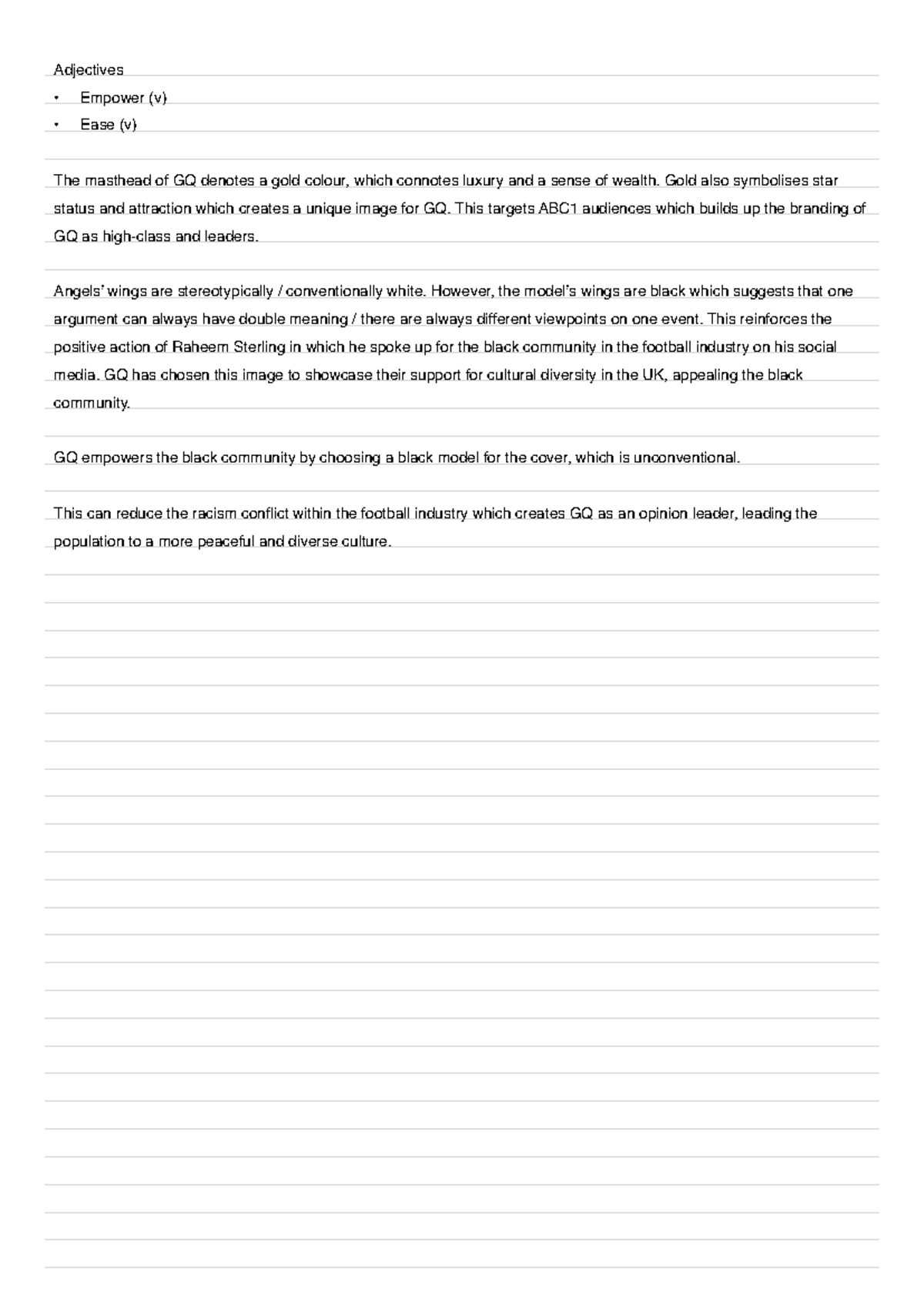 GQ Cover Analysis Empowerment Cultural Diversity Insights Studocu