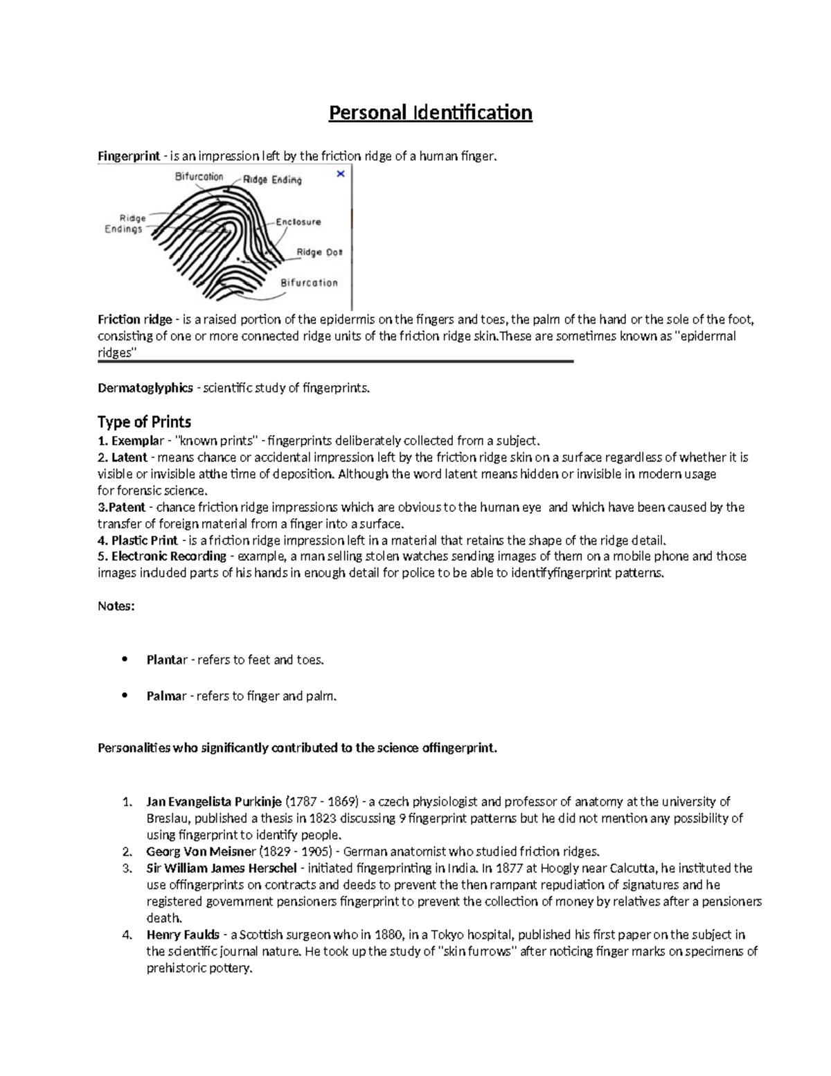 Personal Identification Overview: Types, History, and Key Figures - Studocu