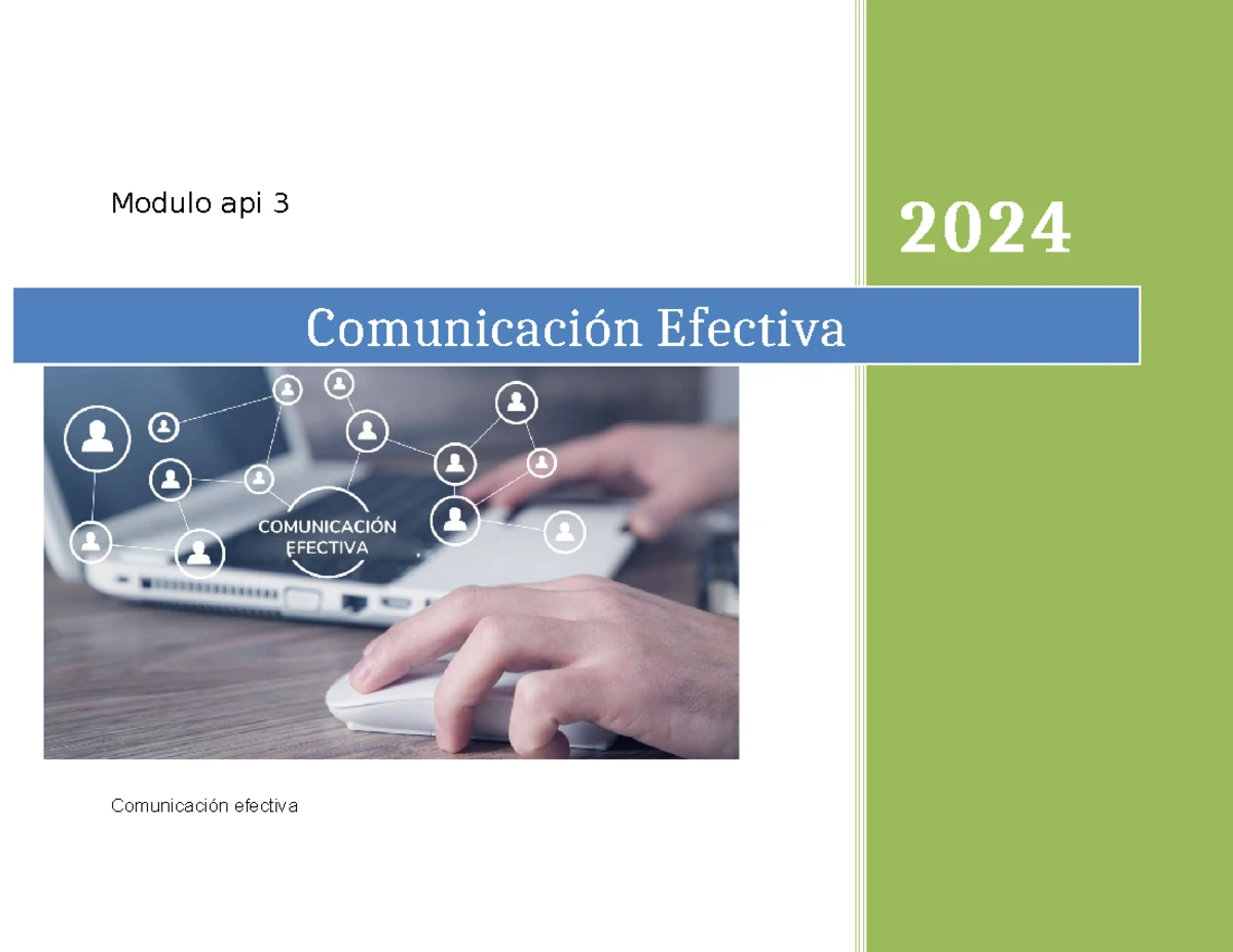 Api 1 comunicacion efectiva - API Identificación de la API a. Módulo: 1 ...
