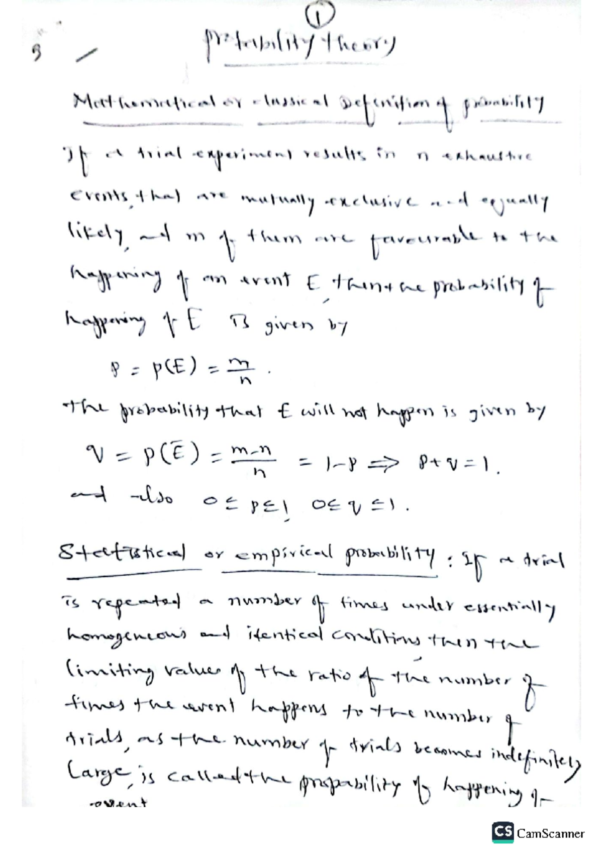 Mathematics III (P&S) Notes: Probability Theory Concepts and Problems ...
