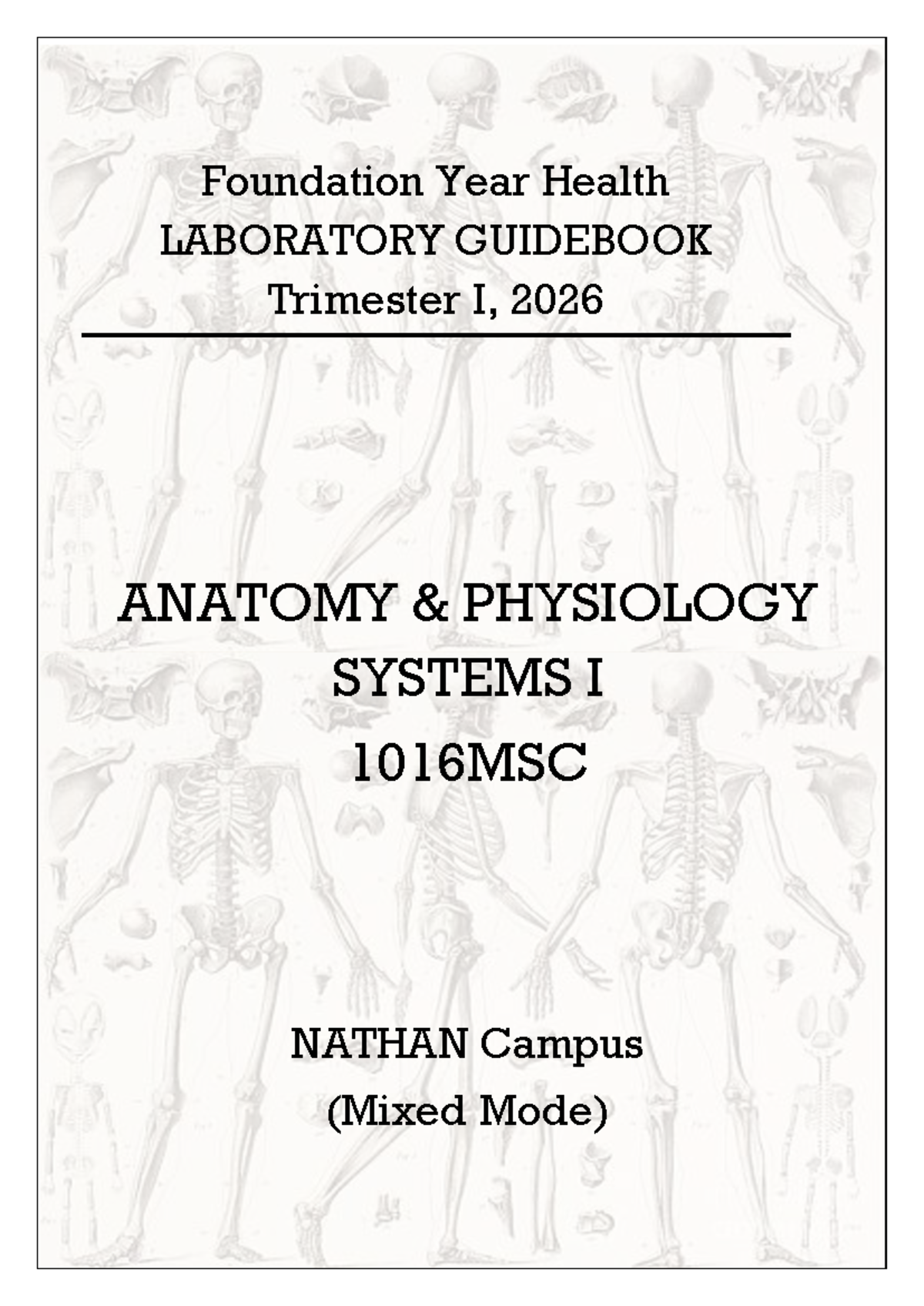 1016MSC Anatomy Physiology Systems I: Trimester I Lab Guide 2026 - Studocu