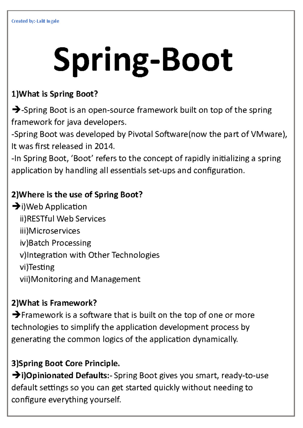 Spring Boot Concepts and Features: A Comprehensive Guide (CS101) - Studocu