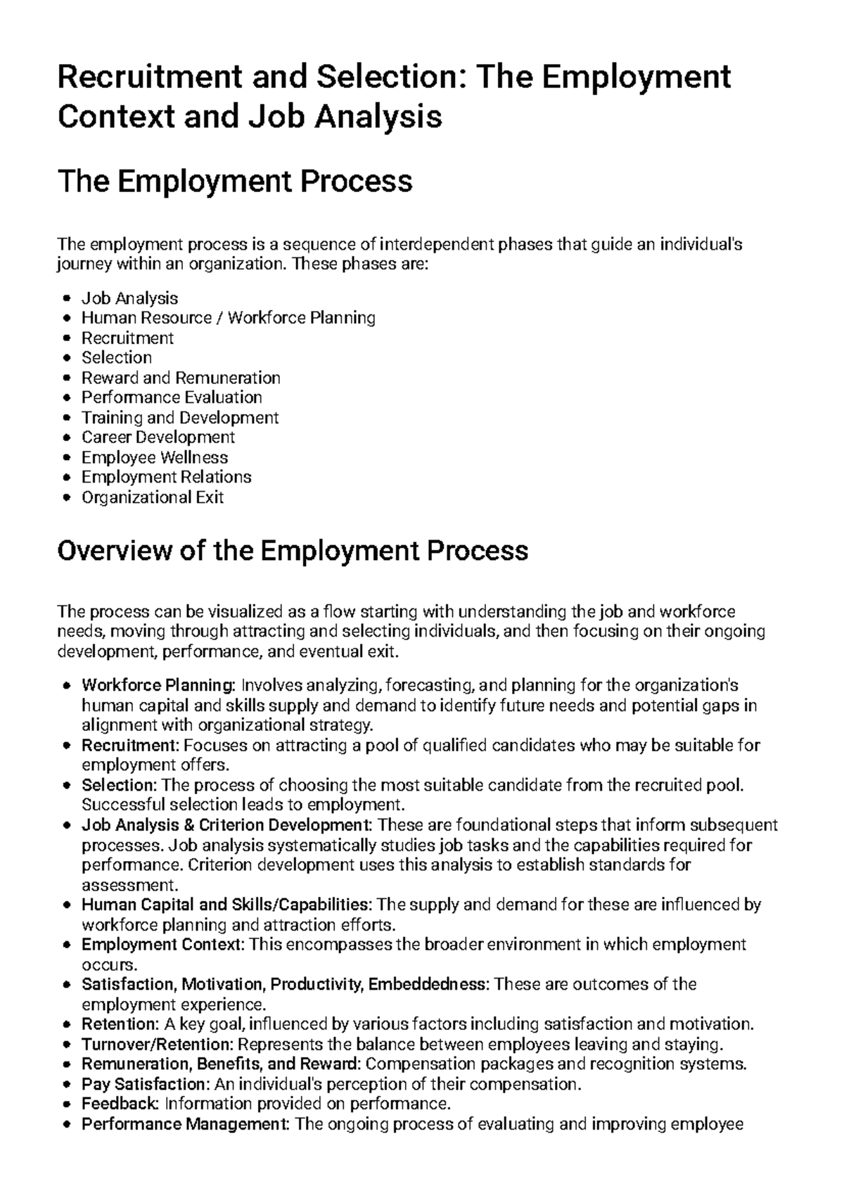 Week 2 Lecture 1 Study Guide: Recruitment & Selection Process - Studocu