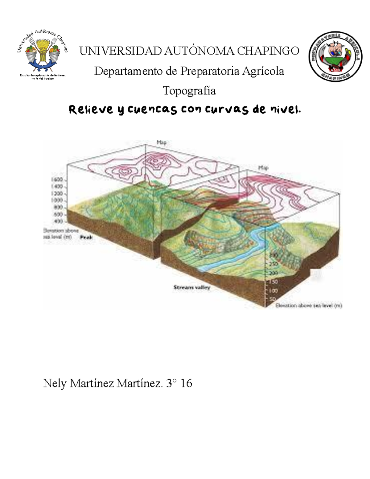 Relieve y Cuencas con Curvas de Nivel - Topografía UACH 3° 16 - Studocu