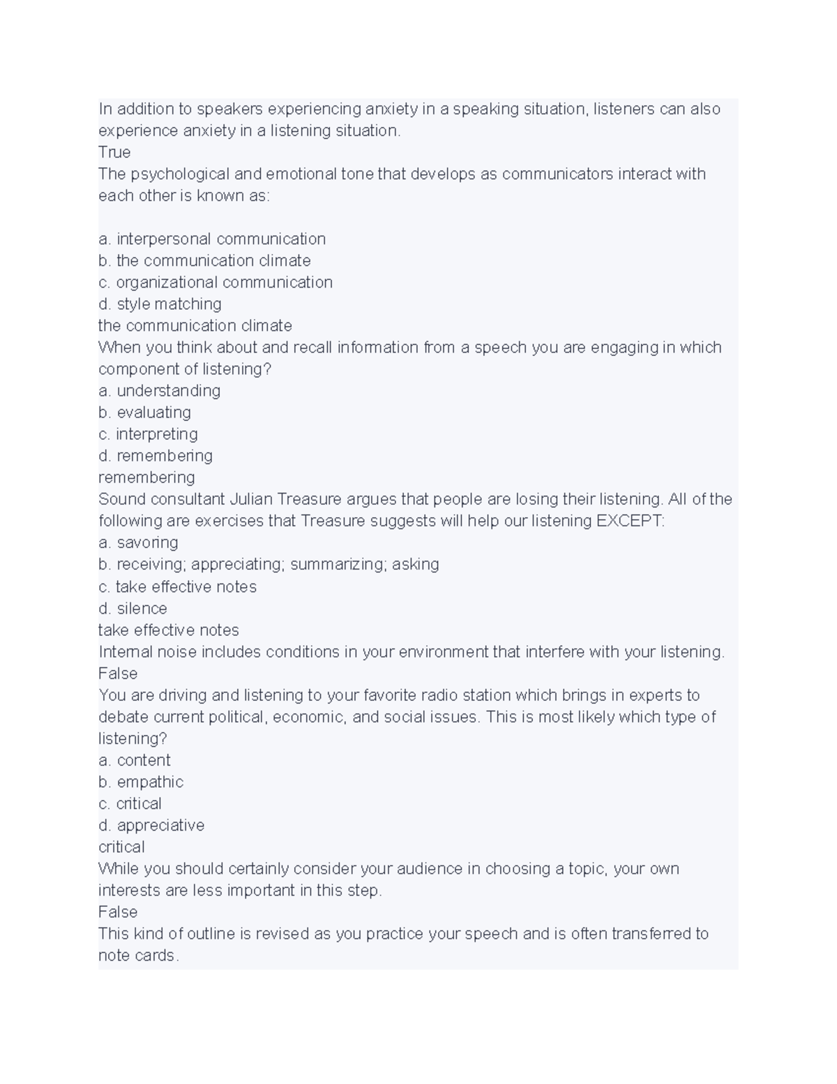COMS 101 (19) - Lecture Notes on Listening and Speaking Techniques ...