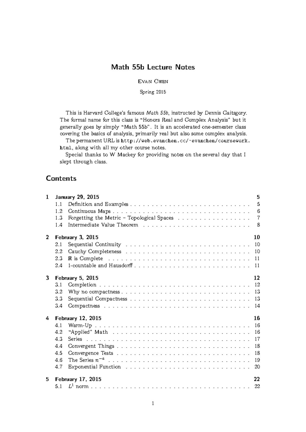 Harvard MATH 55b Lecture Notes by Evan Chen - Spring 2015 - Studocu
