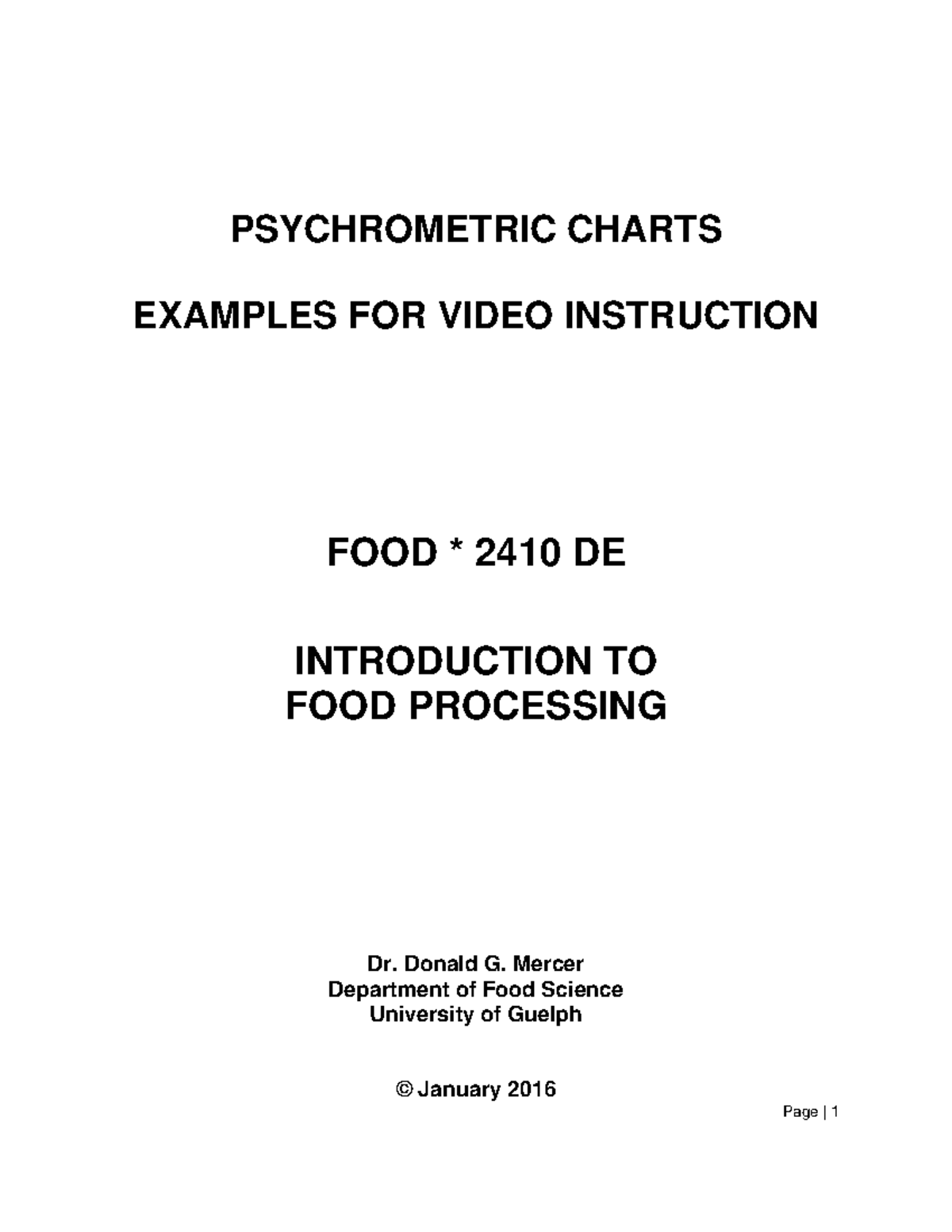 Psychrometric Chart Examples for Video Instruction - FOOD 2410 DE - Studocu