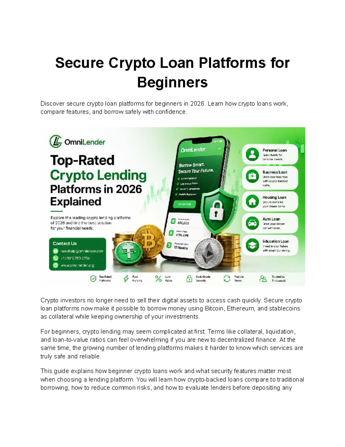 Secure Crypto Loan Platforms for Beginners: A 2026 Guide - Studocu