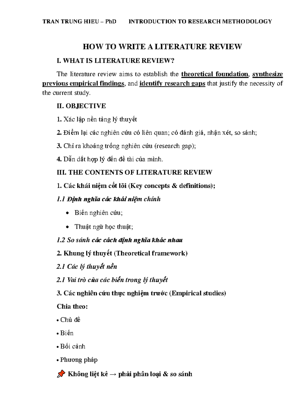 PhD Research Methodology: How to Write a Literature Review - Studocu